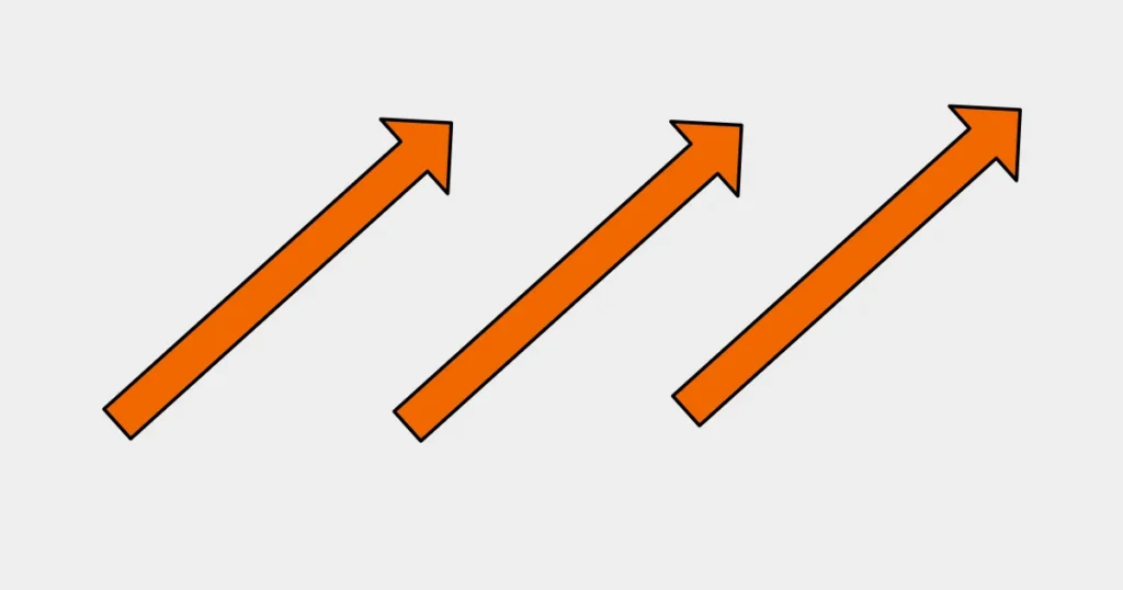 成長が見込めるを⇔図形イラストで可視化した。