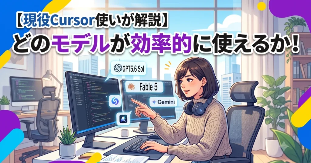 記事のタイトルである「【現役Cursor使いが解説】どのモデルが効率的に使えるか！」の文字情報