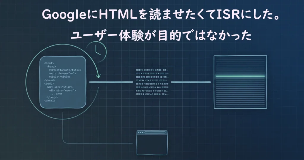GoogleにHTMLを読ませたくてISRにした。ユーザー体験が目的ではなかった