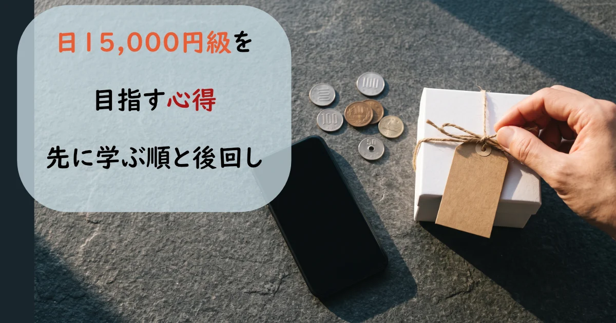 日15,000円級を目指す心得。先に学ぶ順と後回しにする優先順位の解説。