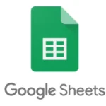 緑色のドキュメントシンボルとGoogle Sheetsのロゴマーク