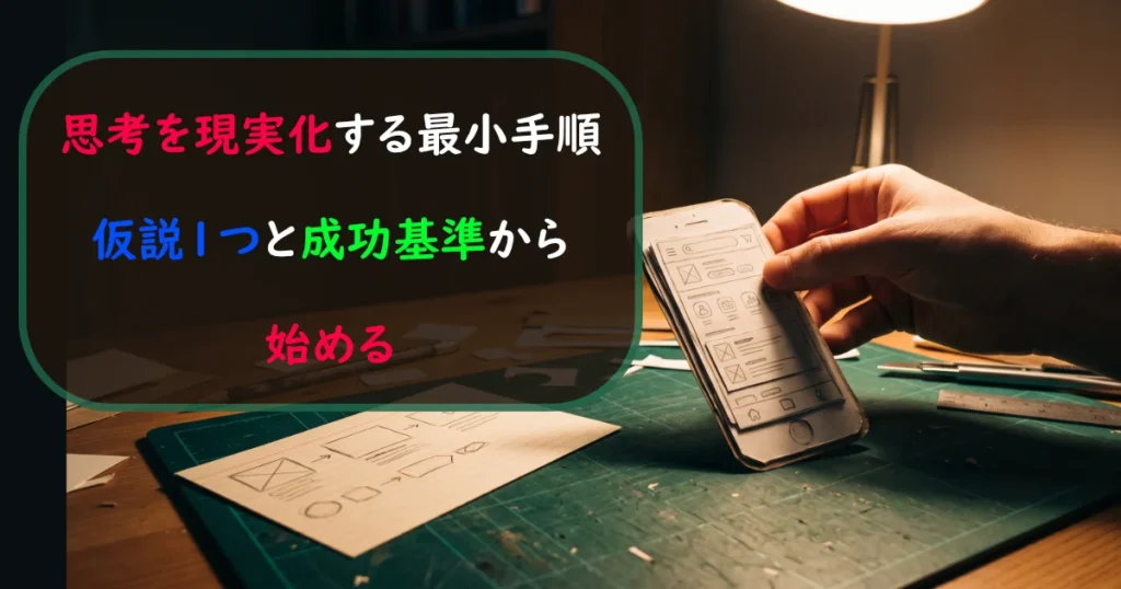 思考を現実化する最小手順。仮説1つと成功基準から始める開発プロセスの解説。