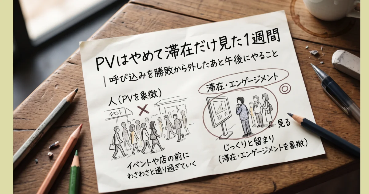 PVはやめて滞在だけ見た1週間｜呼び込みを勝敗から外したあと午後にやること